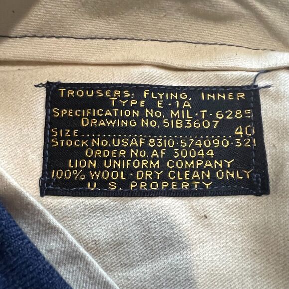 RARE 1950's USAF Type E-1A Pilot Trousers Korean War 40 - Picture 3 of 15